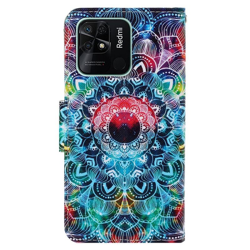 Læder Cover Xiaomi Redmi 10C Med Snor Strop Mandala