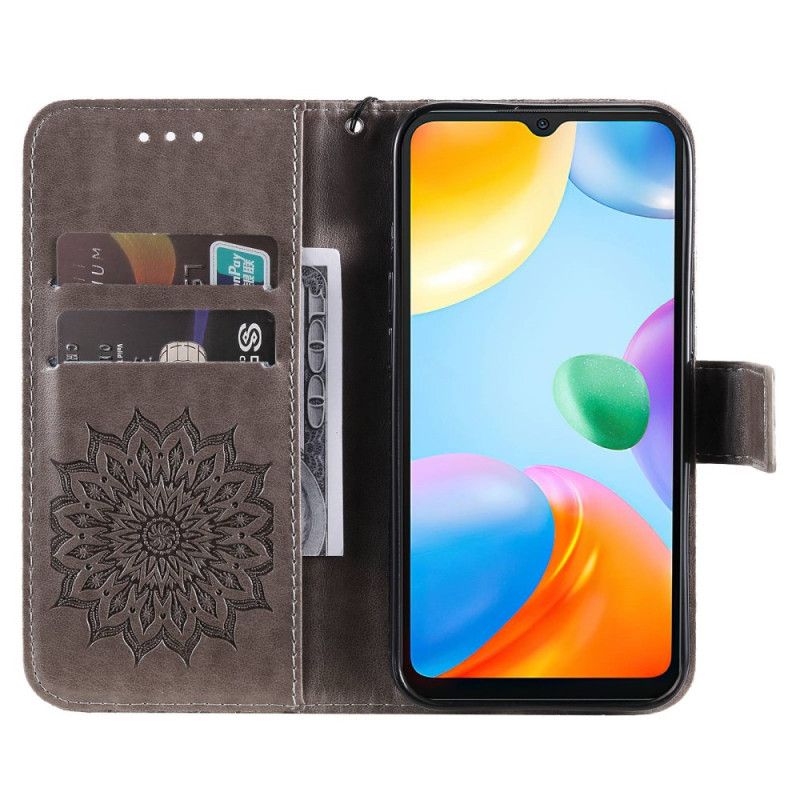 Læder Cover Xiaomi Redmi 10C Solmandala Med Snor