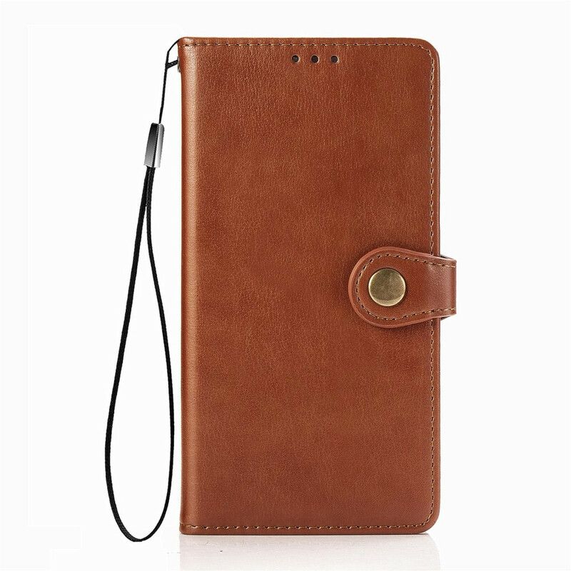 Flip Cover Xiaomi Redmi 9T Imiteret Læder Og Vintage Lås