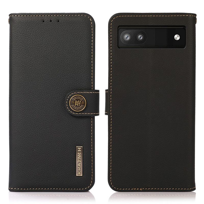 Læder Cover Google Pixel 6A Ægte Læder Khazneh Rfid
