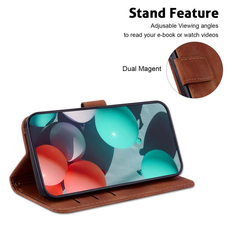 Læder Cover Xiaomi Redmi Note 13 Pro Plus 5g Telefon Etui Design 7 Med Rem