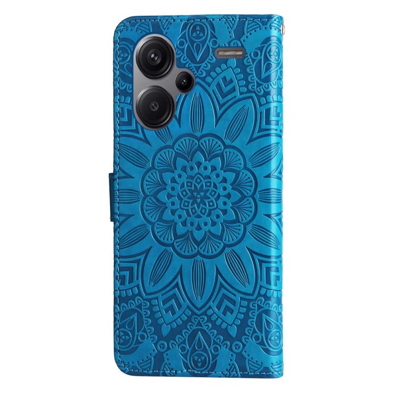 Læder Cover Xiaomi Redmi Note 13 Pro Plus 5g Telefon Etui Solsikke Med Rem
