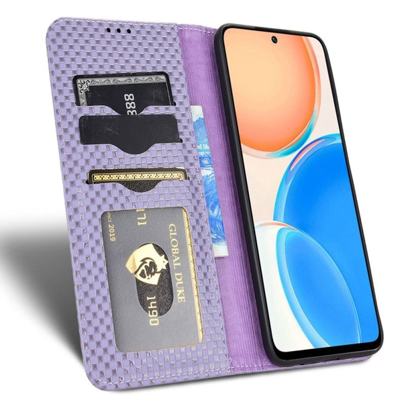 Cover Honor X8 Flip Cover Carbon Fiber Style