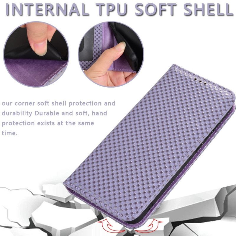Cover Honor X8 Flip Cover Carbon Fiber Style