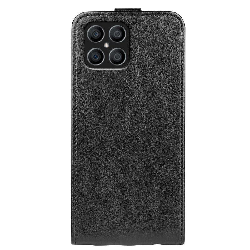 Flip Cover Honor X8 Lædereffekt Tekstur Med Lodret Lukning