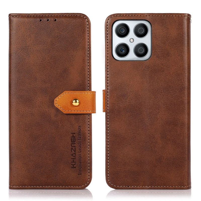 Flip Cover Honor X8 Tofarvet Gyldent Lås Khazneh