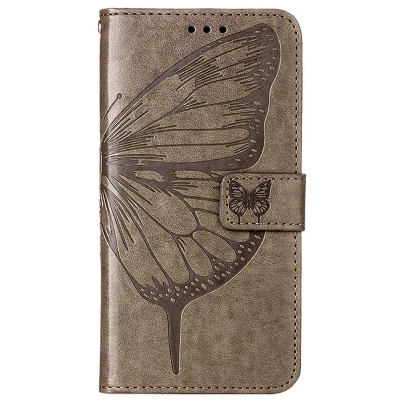 Flip Cover Oppo Reno 8 Pro Med Snor Barok Strop Sommerfugl