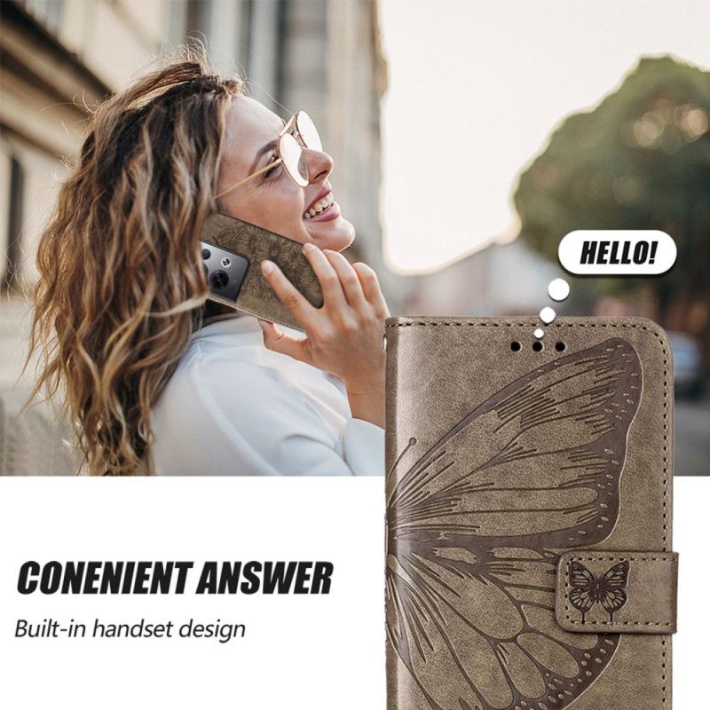 Flip Cover Oppo Reno 8 Pro Med Snor Barok Strop Sommerfugl