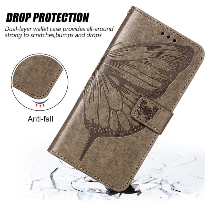 Flip Cover Oppo Reno 8 Pro Med Snor Barok Strop Sommerfugl