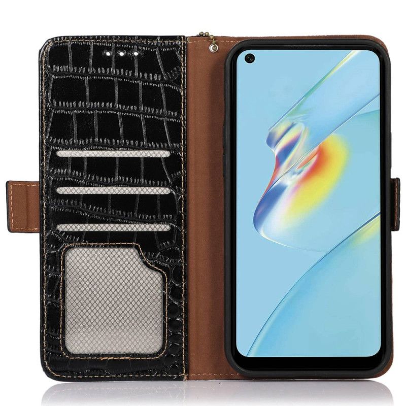 Flip Cover Oppo Reno 8 Pro Rfid Crocodile Style