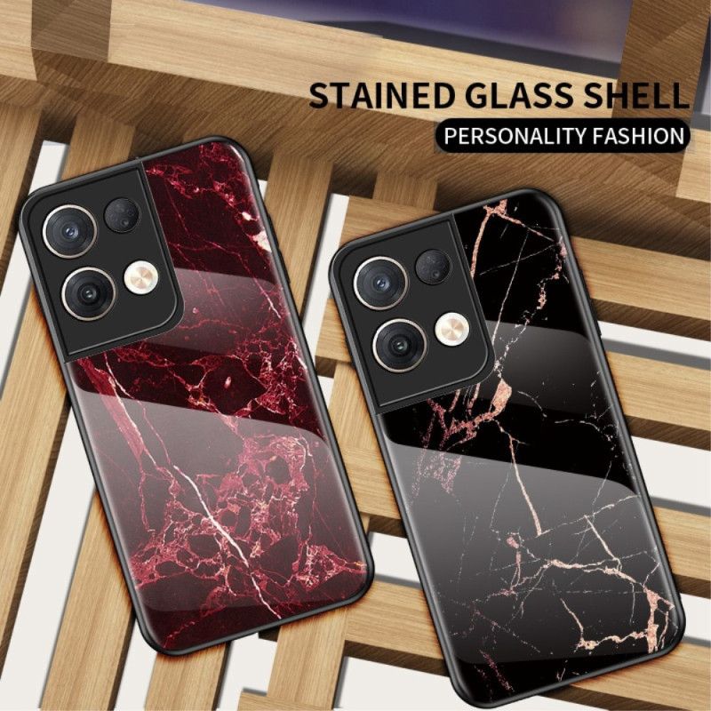 Mobilcover Oppo Reno 8 Pro Marmor Hærdet Glas