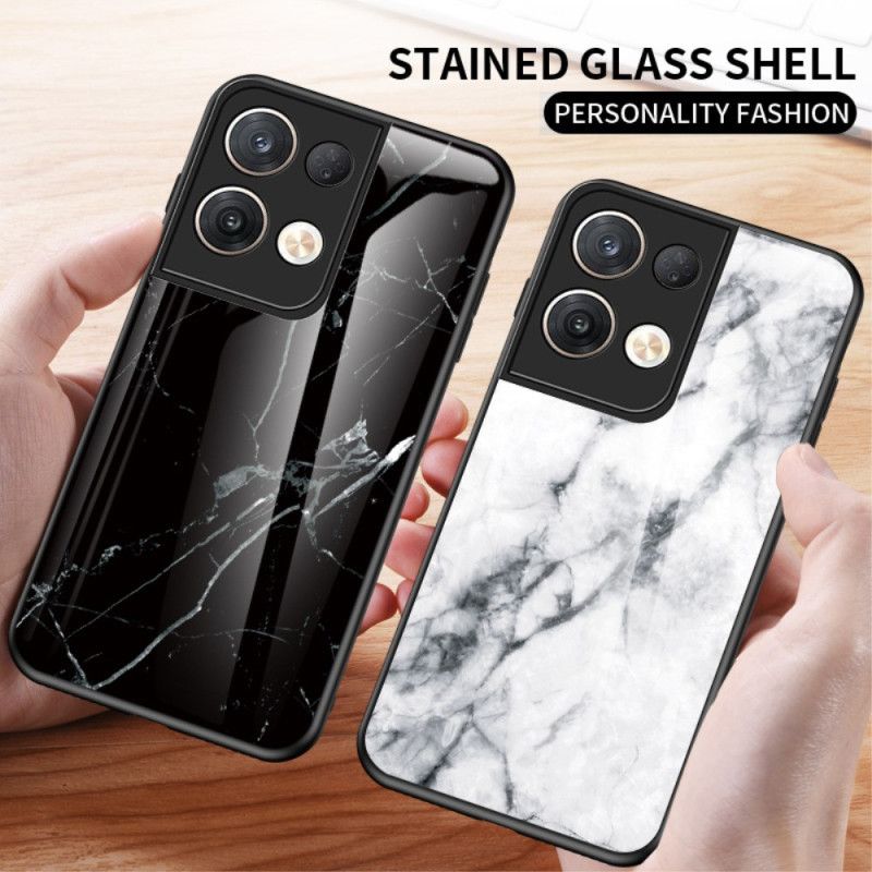 Mobilcover Oppo Reno 8 Pro Marmor Hærdet Glas