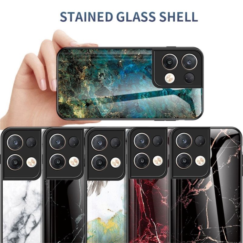 Mobilcover Oppo Reno 8 Pro Marmor Hærdet Glas