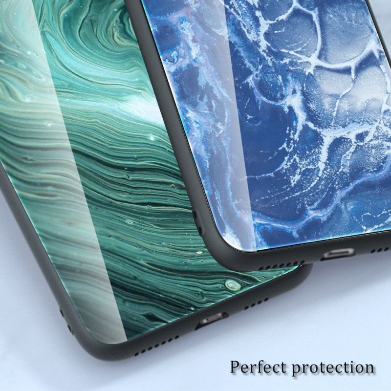 Mobilcover Oppo Reno 8 Pro Marmorfarver Hærdet Glas