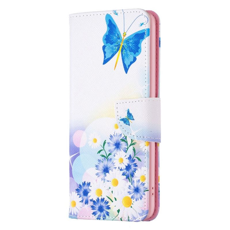 Flip Cover Oppo Find X5 Pro Akvarelsommerfugle