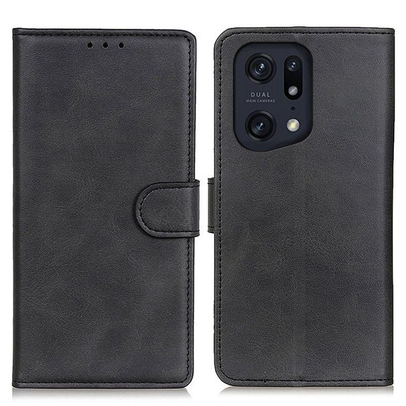 Flip Cover Oppo Find X5 Pro Mat Kunstlæder