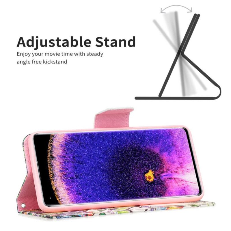 Flip Cover Oppo Find X5 Pro Træmaleri