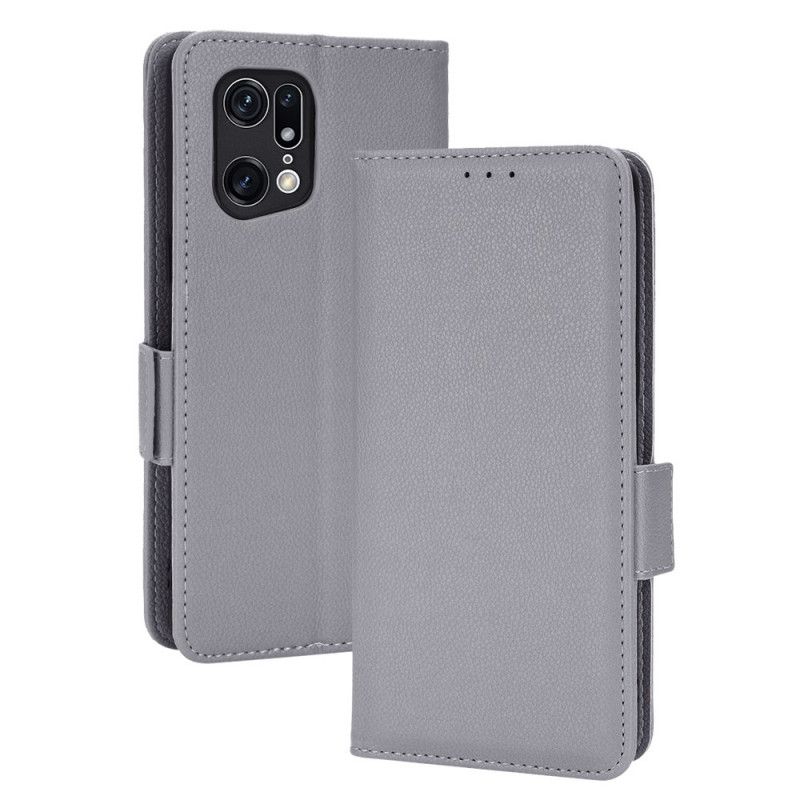 Læder Cover Oppo Find X5 Pro Traditionel Litchi-læderstil