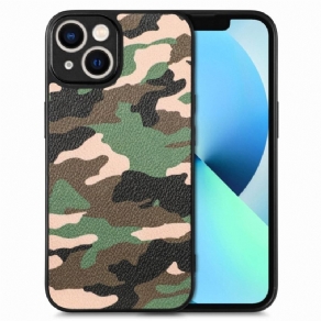 Cover iPhone 15 Camouflage I Imiteret Læder