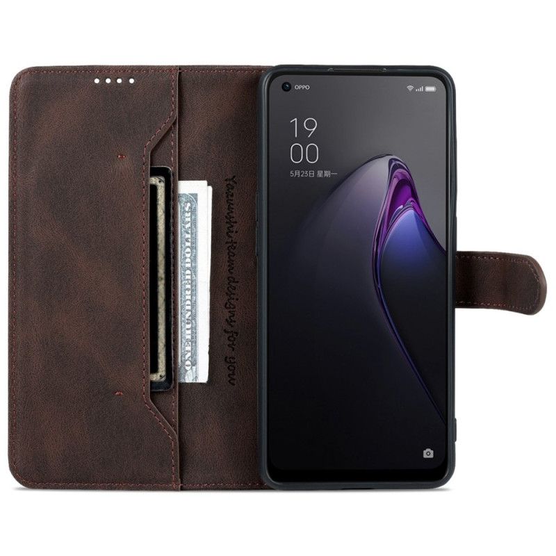 Læder Cover Oppo Reno 8 Azns Vintage Lædereffekt