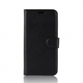 Flip Cover Samsung Galaxy S20 Plus 4G / 5G Klassisk Litchi Imiteret Læder