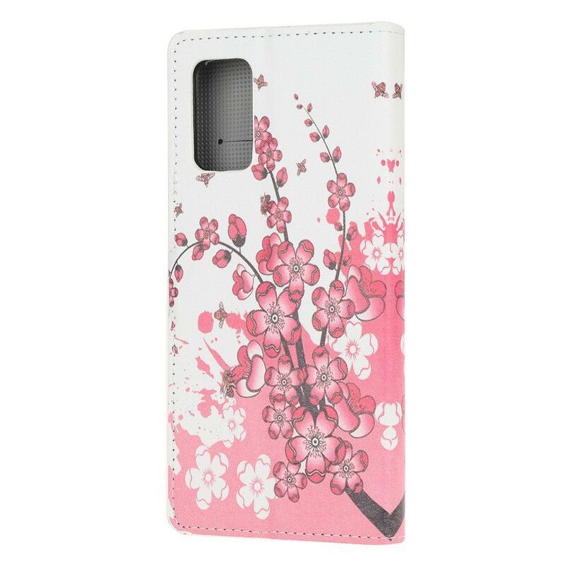 Læder Cover Samsung Galaxy S20 Plus 4G / 5G Tropiske Blomster