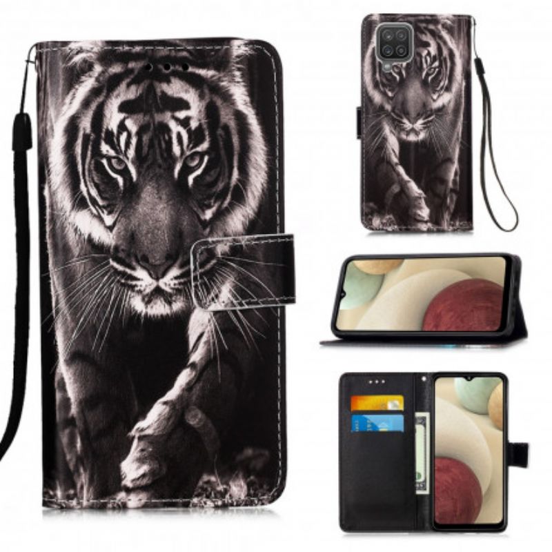Læder Cover Samsung Galaxy A12 / M12 Nattiger