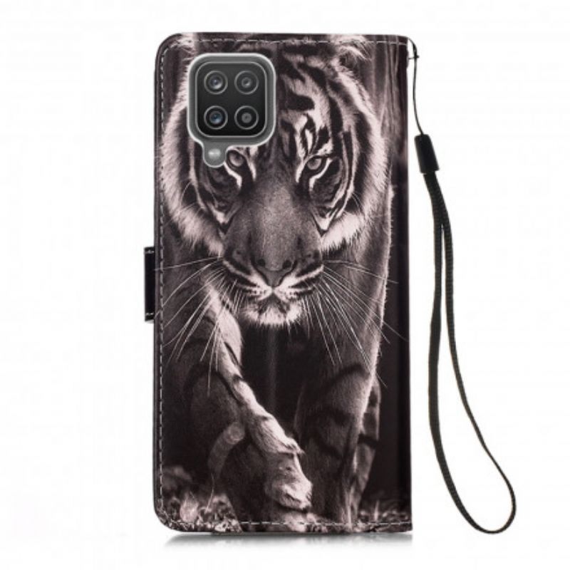 Læder Cover Samsung Galaxy A12 / M12 Nattiger