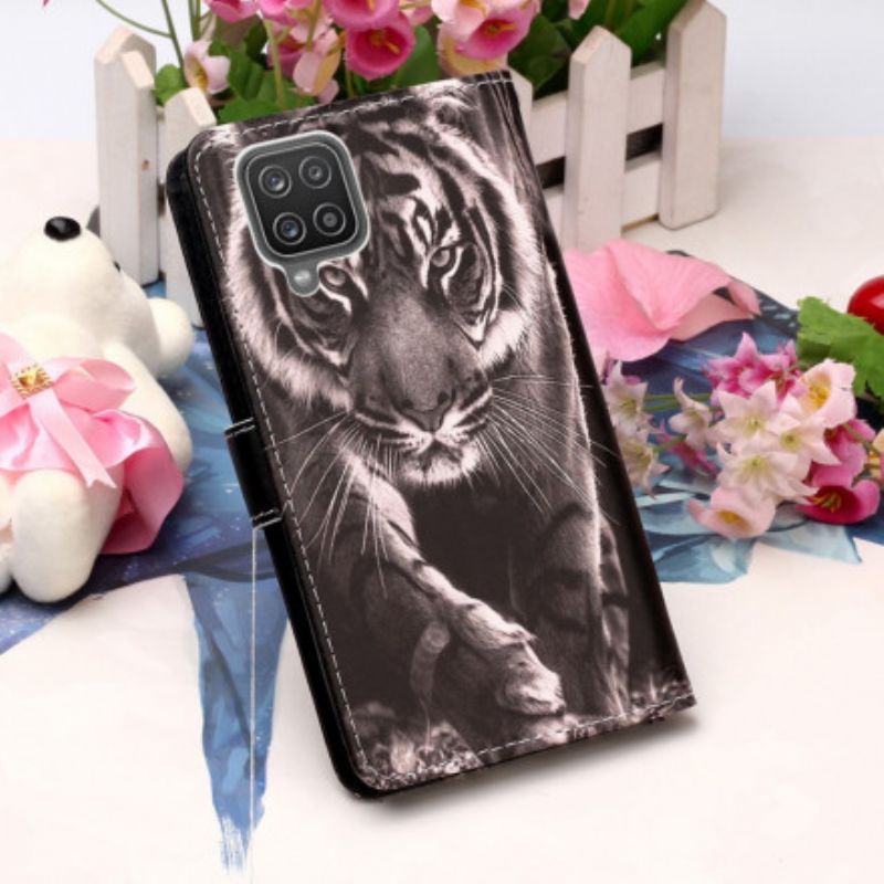 Læder Cover Samsung Galaxy A12 / M12 Nattiger