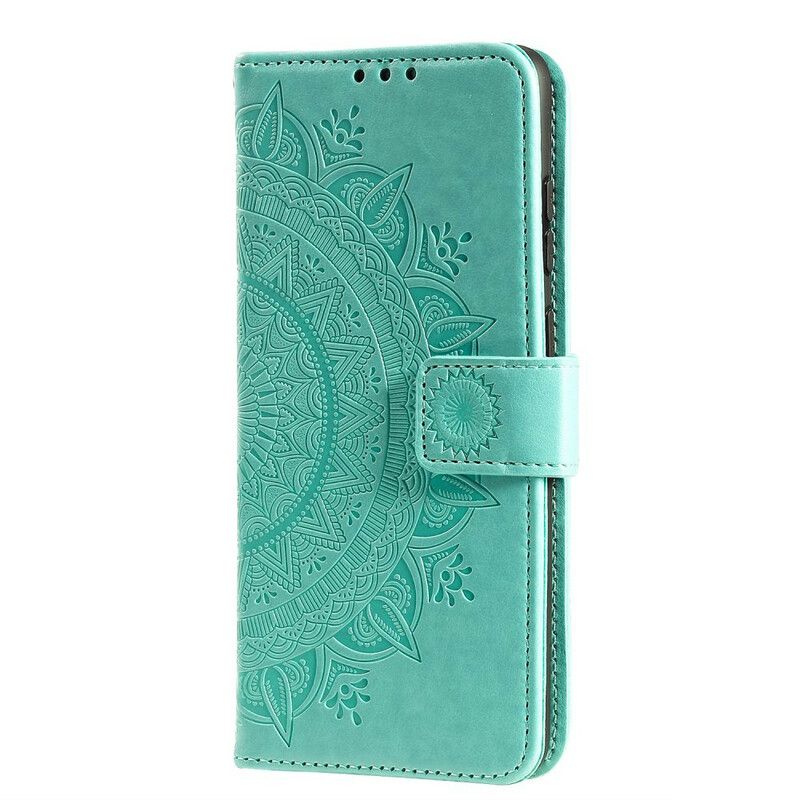 Læder Cover Samsung Galaxy A12 / M12 Søn Mandala