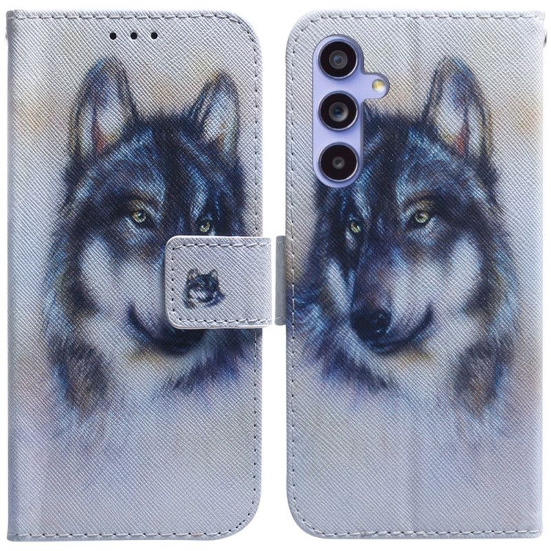 Læder Cover Samsung Galaxy A55 5g Telefon Etui Ulve Akvarel