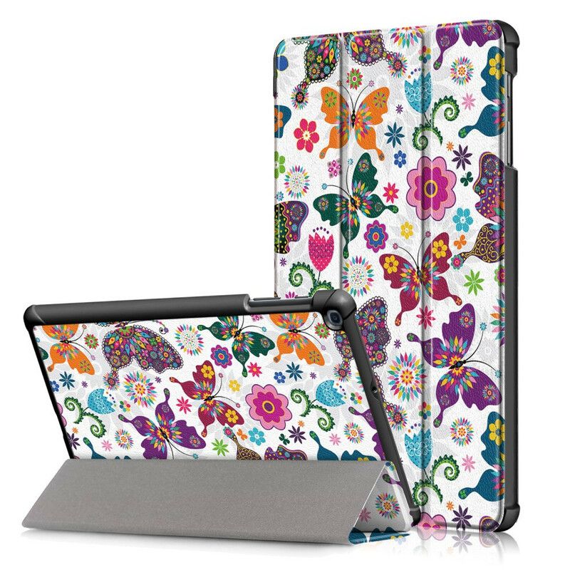 Cover Samsung Galaxy Tab A 10.1 (2019) Forbedrede Sommerfugle Og Blomster