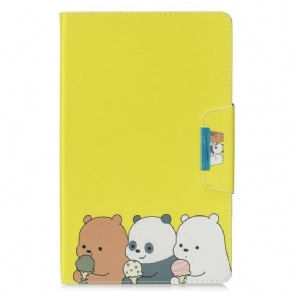 Flip Cover Samsung Galaxy Tab A 10.1 (2019) Bear And Panda Spænde Design