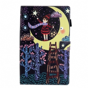 Flip Cover Samsung Galaxy Tab A 10.1 (2019) Pige I Månen