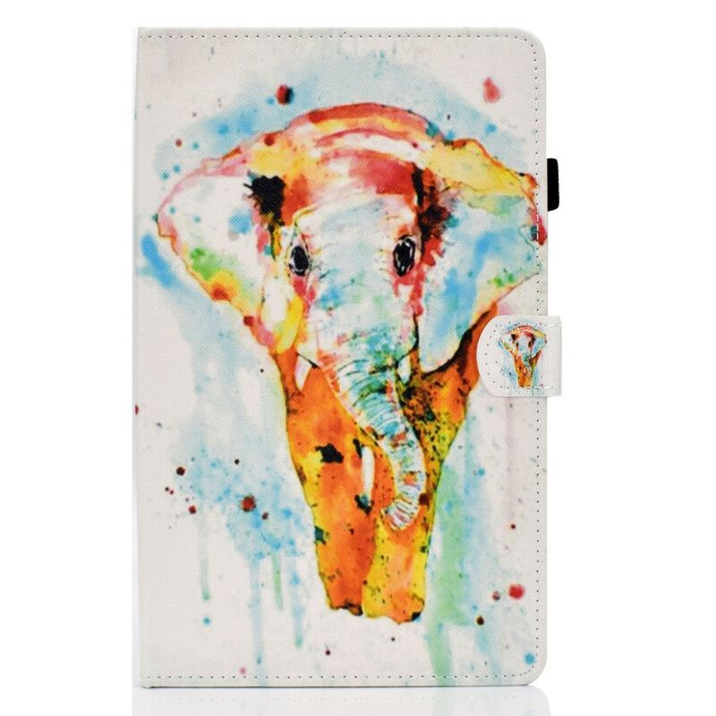 Læder Cover Samsung Galaxy Tab A 10.1 (2019) Akvarelelefant