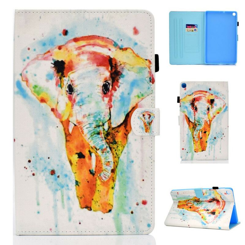 Læder Cover Samsung Galaxy Tab A 10.1 (2019) Akvarelelefant
