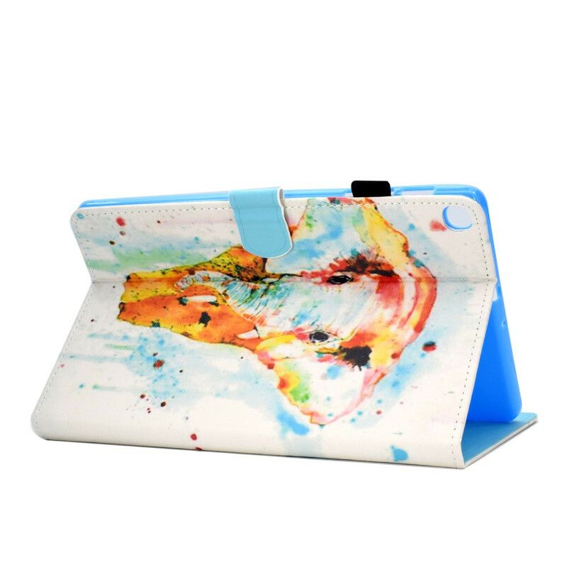 Læder Cover Samsung Galaxy Tab A 10.1 (2019) Akvarelelefant