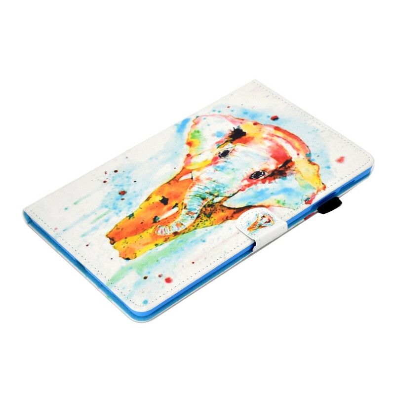 Læder Cover Samsung Galaxy Tab A 10.1 (2019) Akvarelelefant