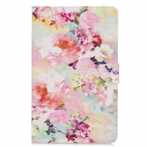 Læder Cover Samsung Galaxy Tab A 10.1 (2019) Blomsterserie