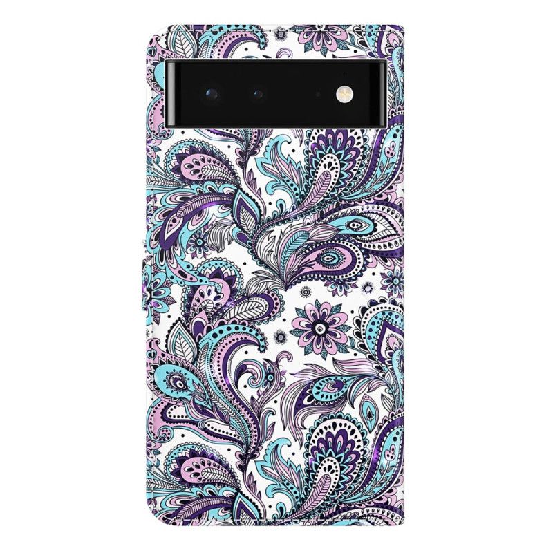 Læder Cover Google Pixel 7 Paisley Mønster