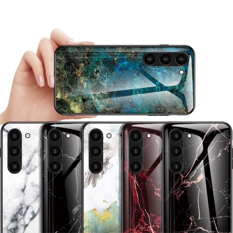 Cover Samsung Galaxy S23 5G Marmor Hærdet Glas