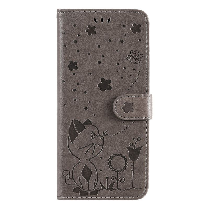 Flip Cover Moto G31 / Moto G41 Med Snor Kat Og Bi Med Rem