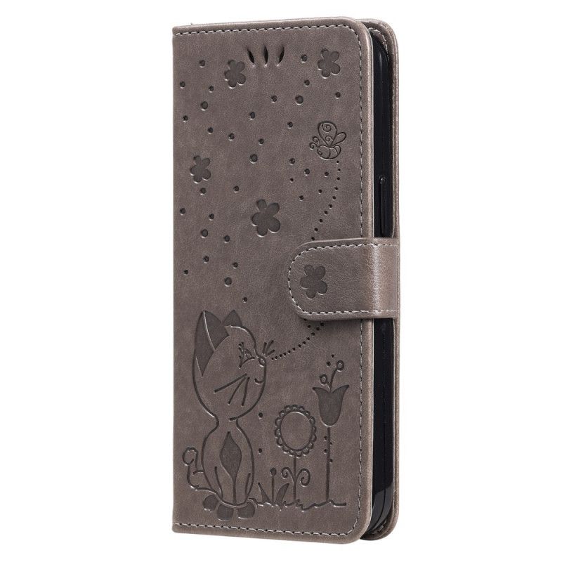 Flip Cover Moto G31 / Moto G41 Med Snor Kat Og Bi Med Rem