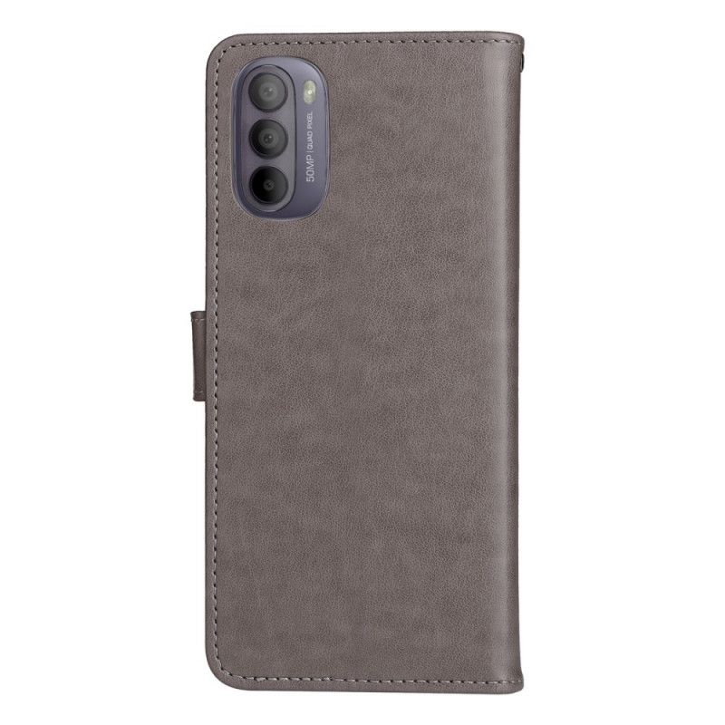 Flip Cover Moto G31 / Moto G41 Med Snor Kat Og Bi Med Rem