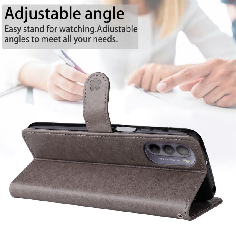 Flip Cover Moto G31 / Moto G41 Med Snor Kat Og Bi Med Rem