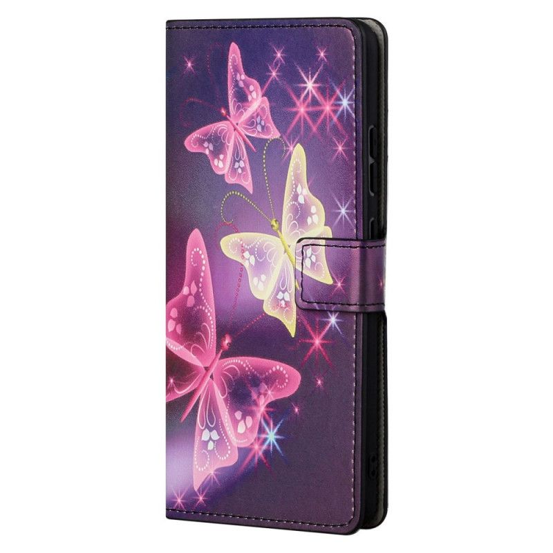 Flip Cover Moto G31 / Moto G41 Sommerfugle Og Blomster