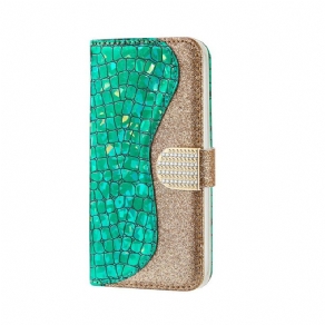 Flip Cover iPhone XS Max Croc Diamanter