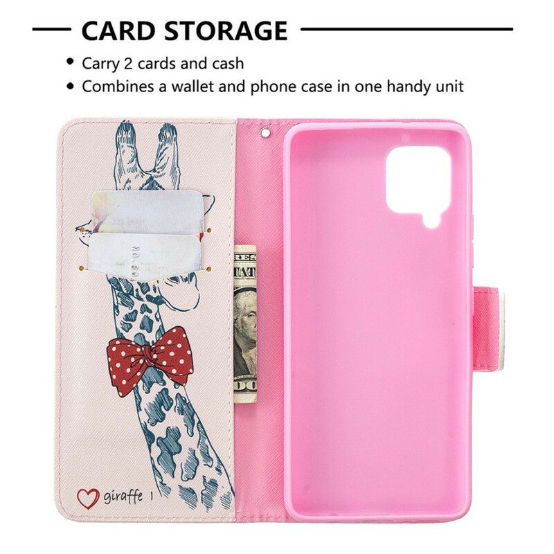 Læder Cover Samsung Galaxy A42 5G Nørdet Giraf