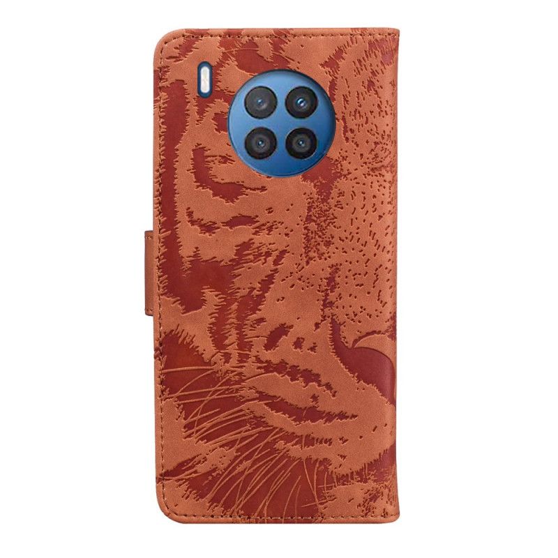 Flip Cover Huawei Nova 8i / Honor 50 Lite Tiger Ansigtstryk
