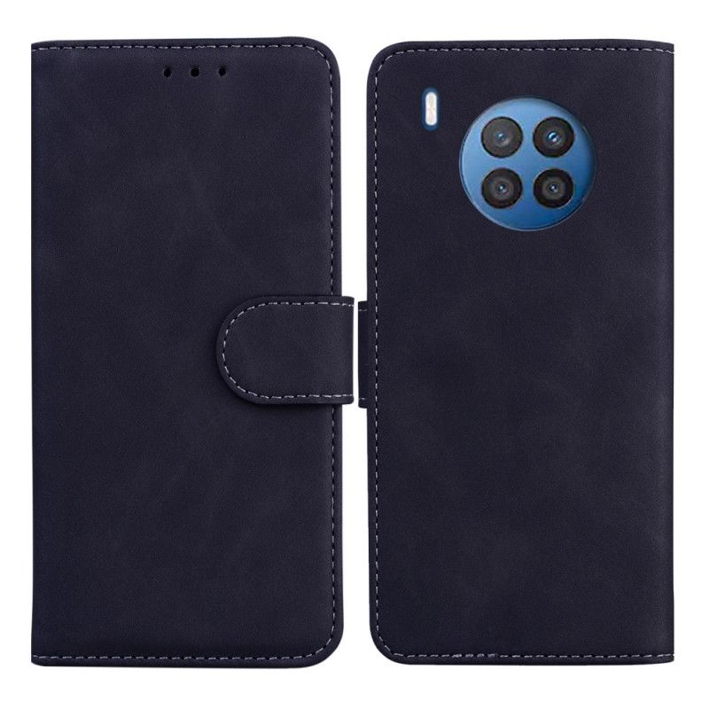 Læder Cover Huawei Nova 8i / Honor 50 Lite Monokrom Lædereffekt